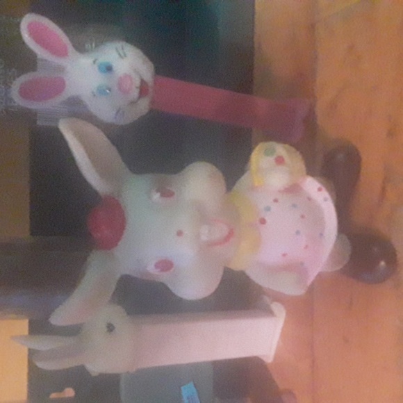 Vintage PEZ Rabbit & Lamb Easter Pink and Purple Slovenia Lot of 2 - Picture 2 of 16